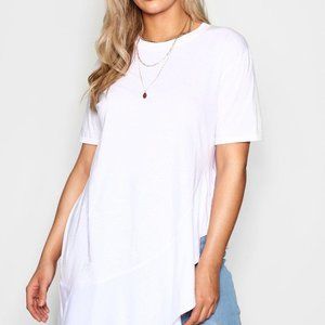 boohoo Plus Lindsey Ruffle Hem Oversized Tee NWT